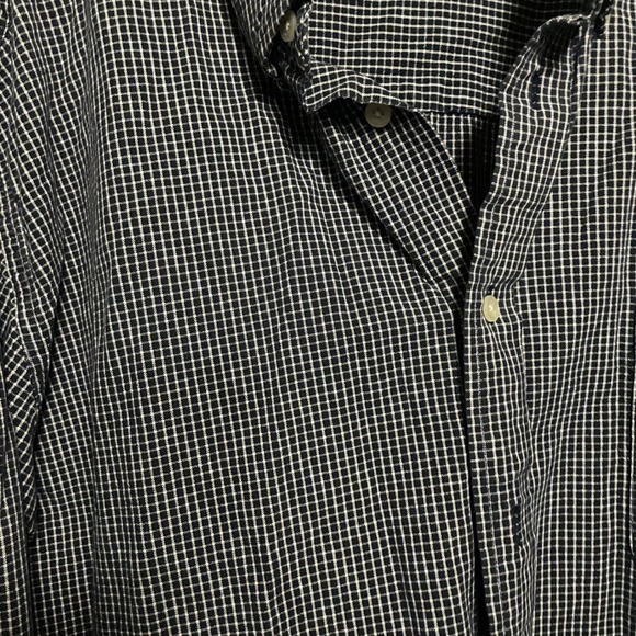 STRUCTURE Mens XL Button Down Shirt Long Sleeve Gingham Check 100% Cotton - Picture 4 of 4